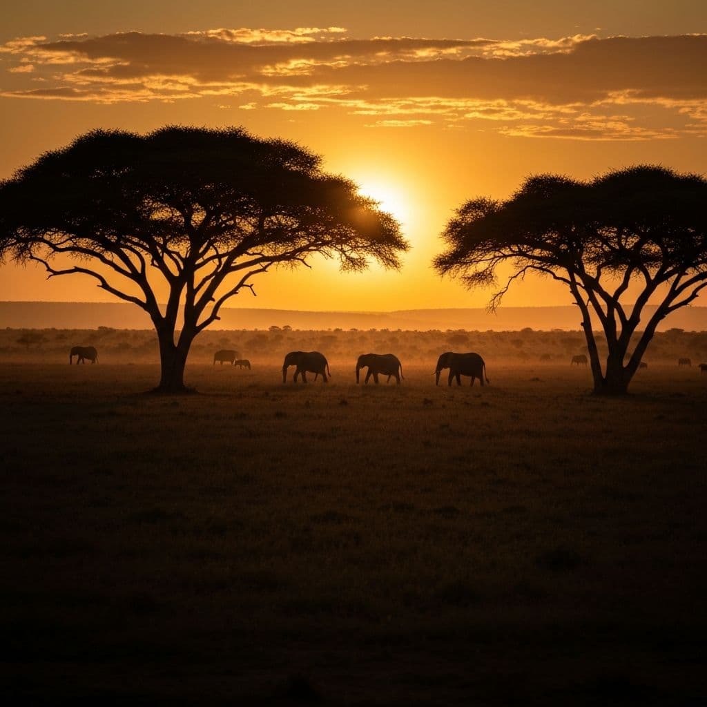 African Safari Sunset